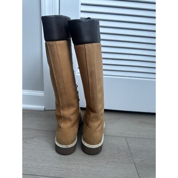 Timberland 14 inch premium calf boots wheat tan sz 6.5 women’s - Picture 4 of 6